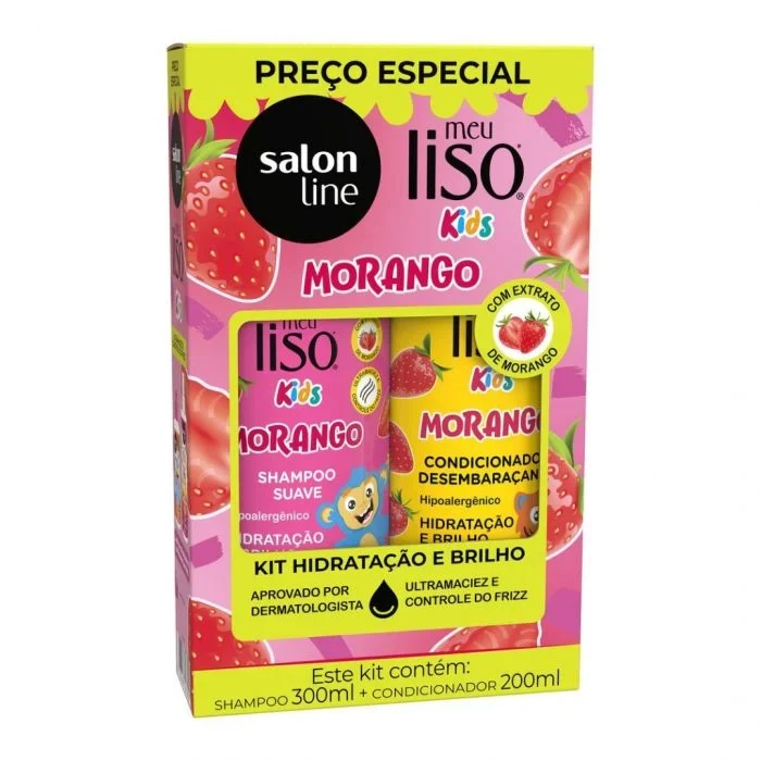 SH + COND SALON L LISO KIDS MORANGO 300/200ML