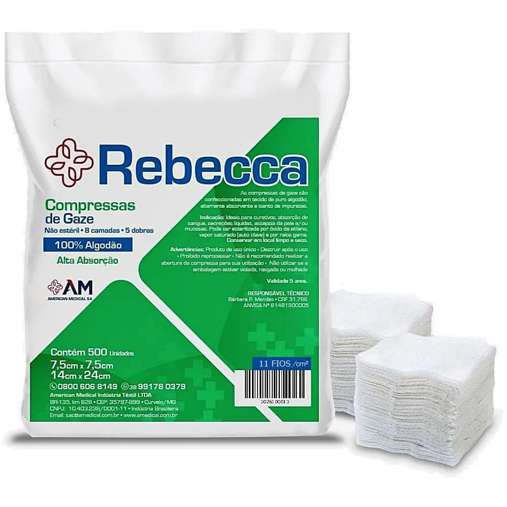 COMPRESSA DE GAZE REBECCA C/500