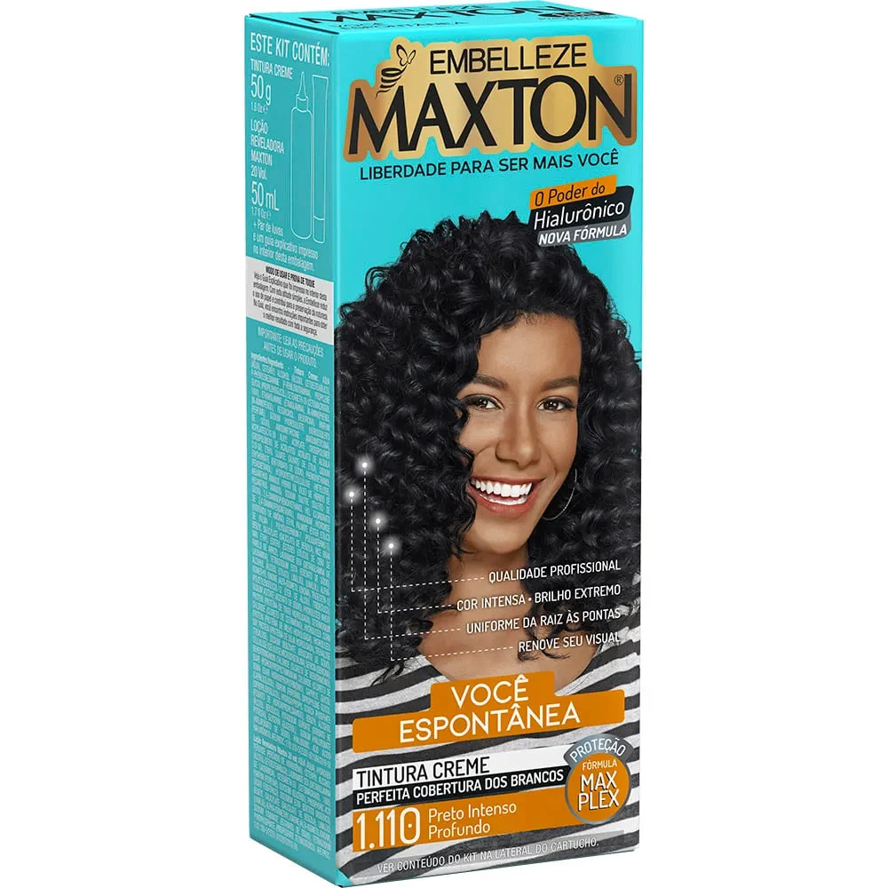 TINTA MAXTON 1.110 PRETO INTENSO PROF