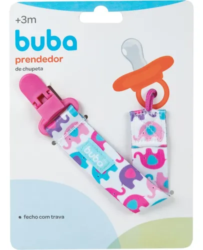 PRENDEDOR CHUPETA BUBA ELEFANTINHO ROSA