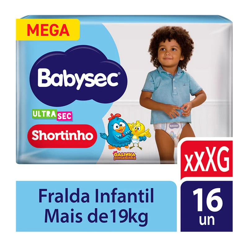 FRALDA BABYSEC SHORT XXXG 16UN