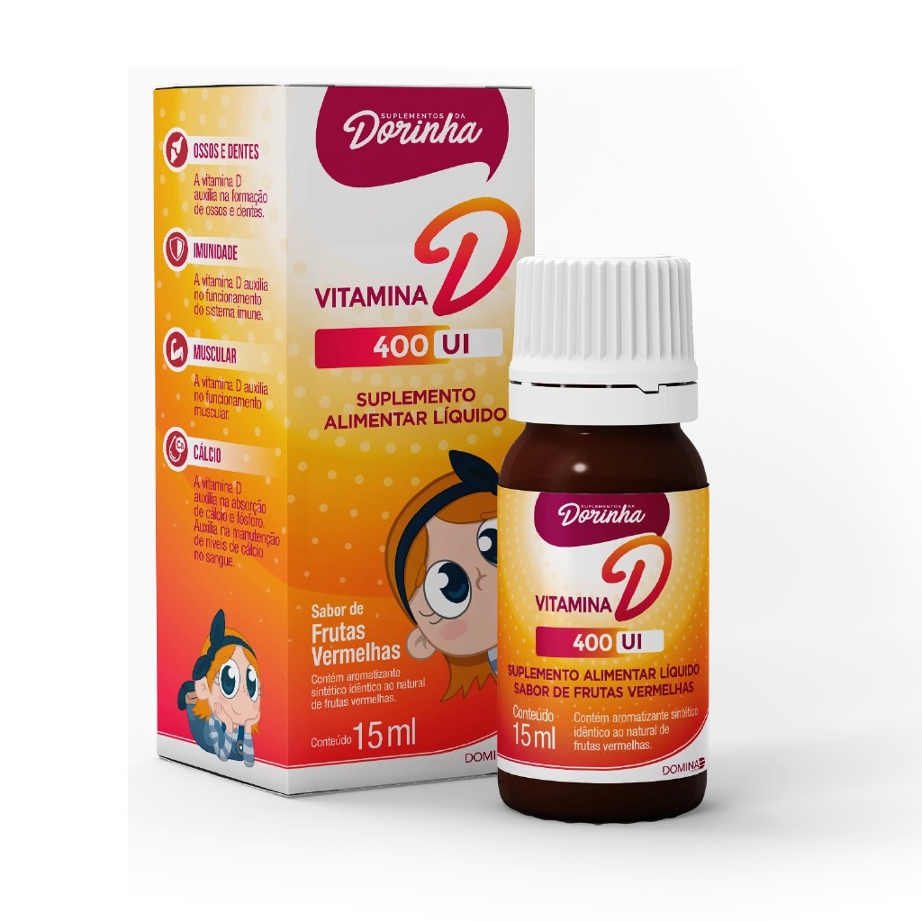 VITAMINA D 400UI DORINHA FRUTAS VERMELHAS 15ML