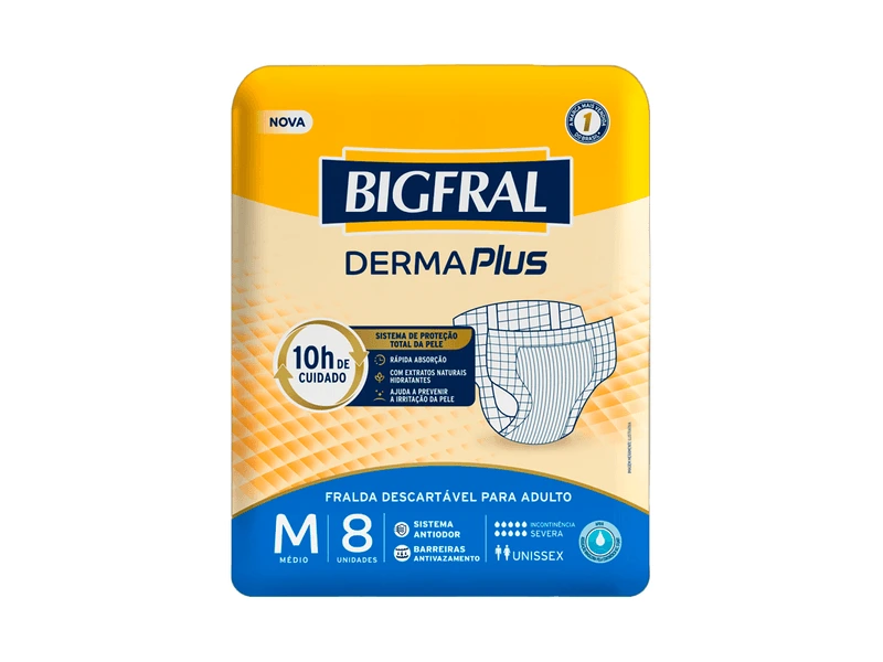 FRALDA BIGFRAL DERMA PLUS M 8UN
