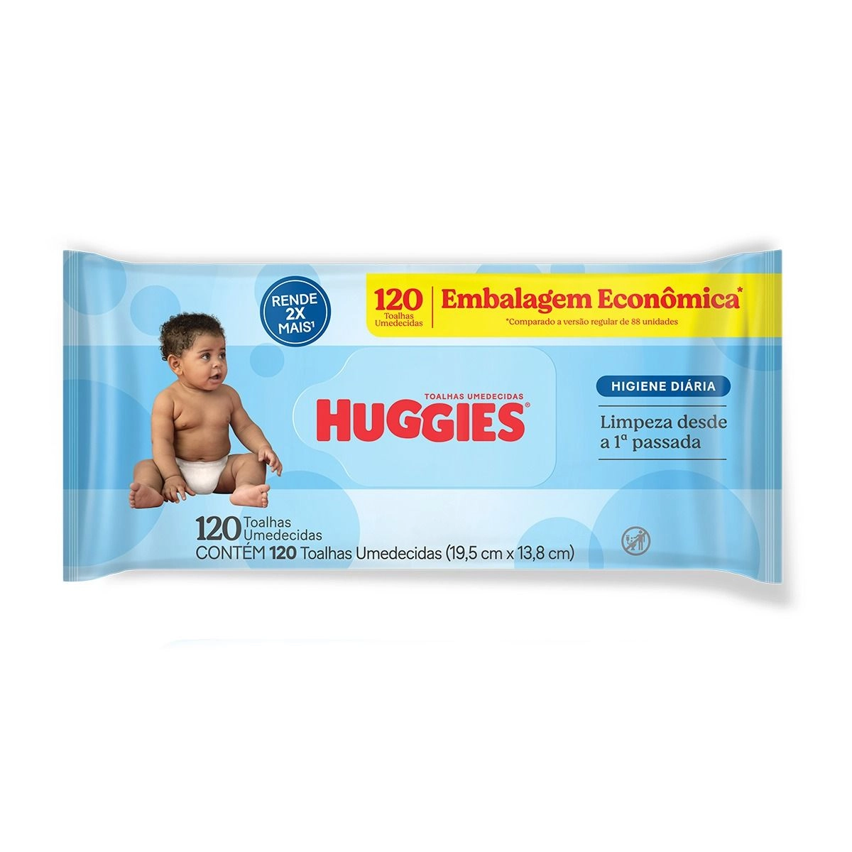 TOALHAS UMEDECIDAS HUGGIES HIGIENE DIARIA 120UN