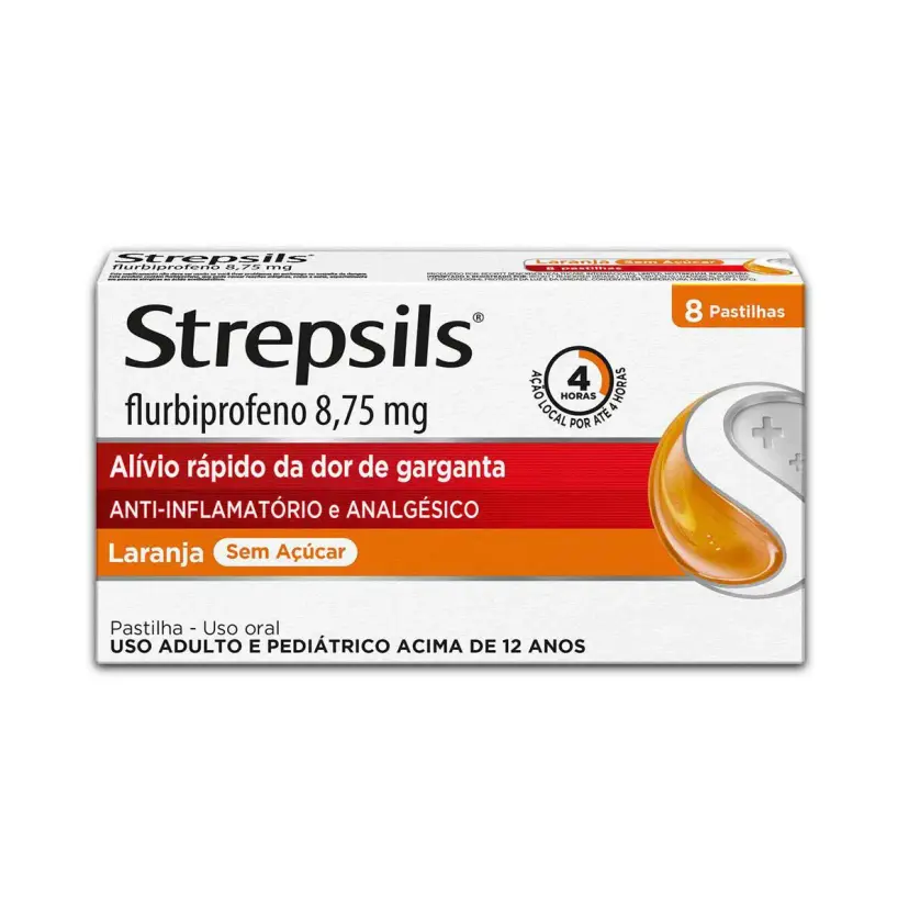 STREPSILS LARANJA S/ ACUC 8PAST