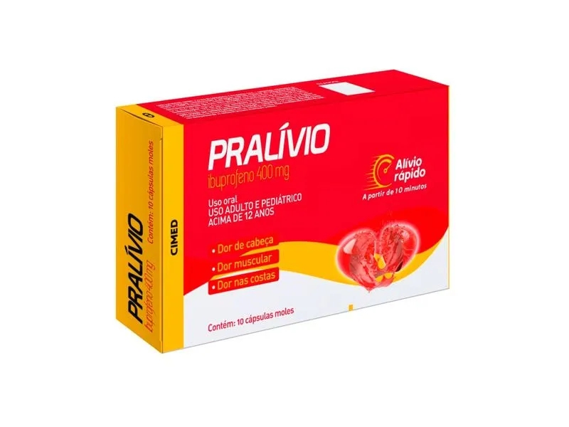 PRALIVIO 400 MG 10 CAPS GEL