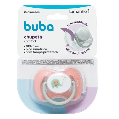CHUPETA BUBA TAM.1 ELEFANTE ROSA