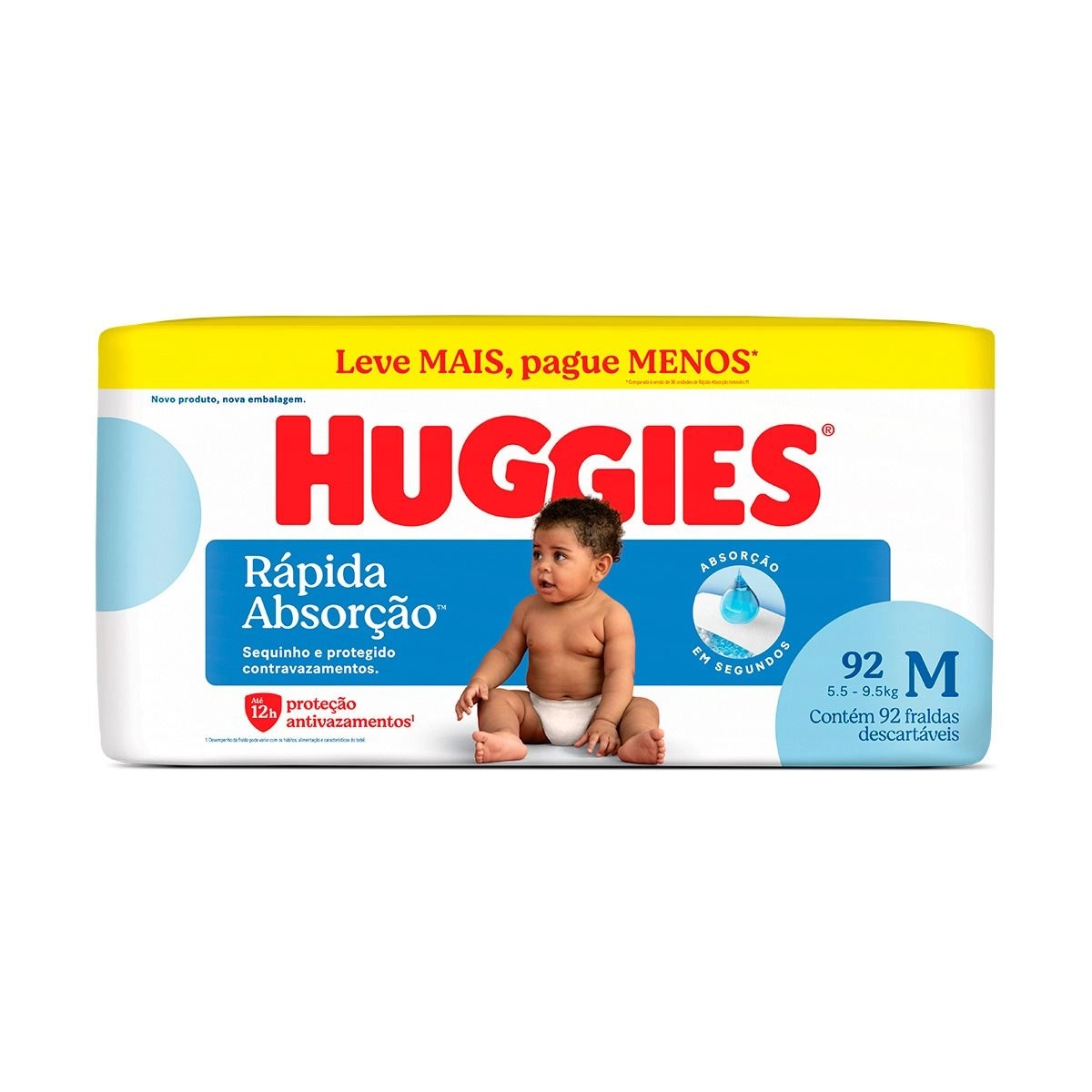 FRALDA HUGGIES AZUL M 92UN