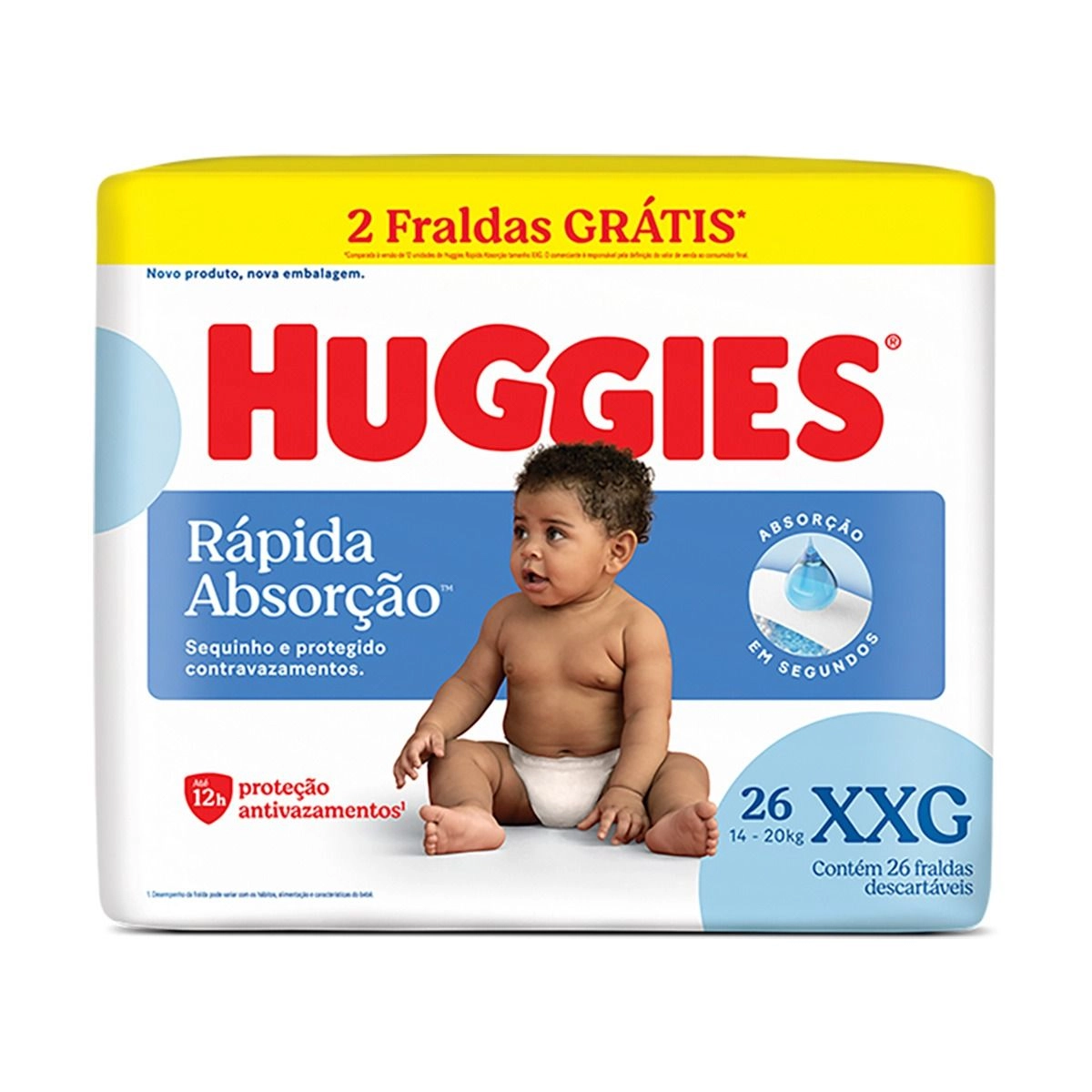 FRALDA HUGGIES AZUL XXG 26UN