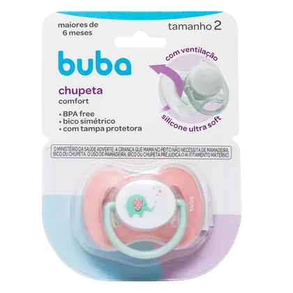 CHUPETA BUBA TAM.2 ELEFANTINHO ROSA