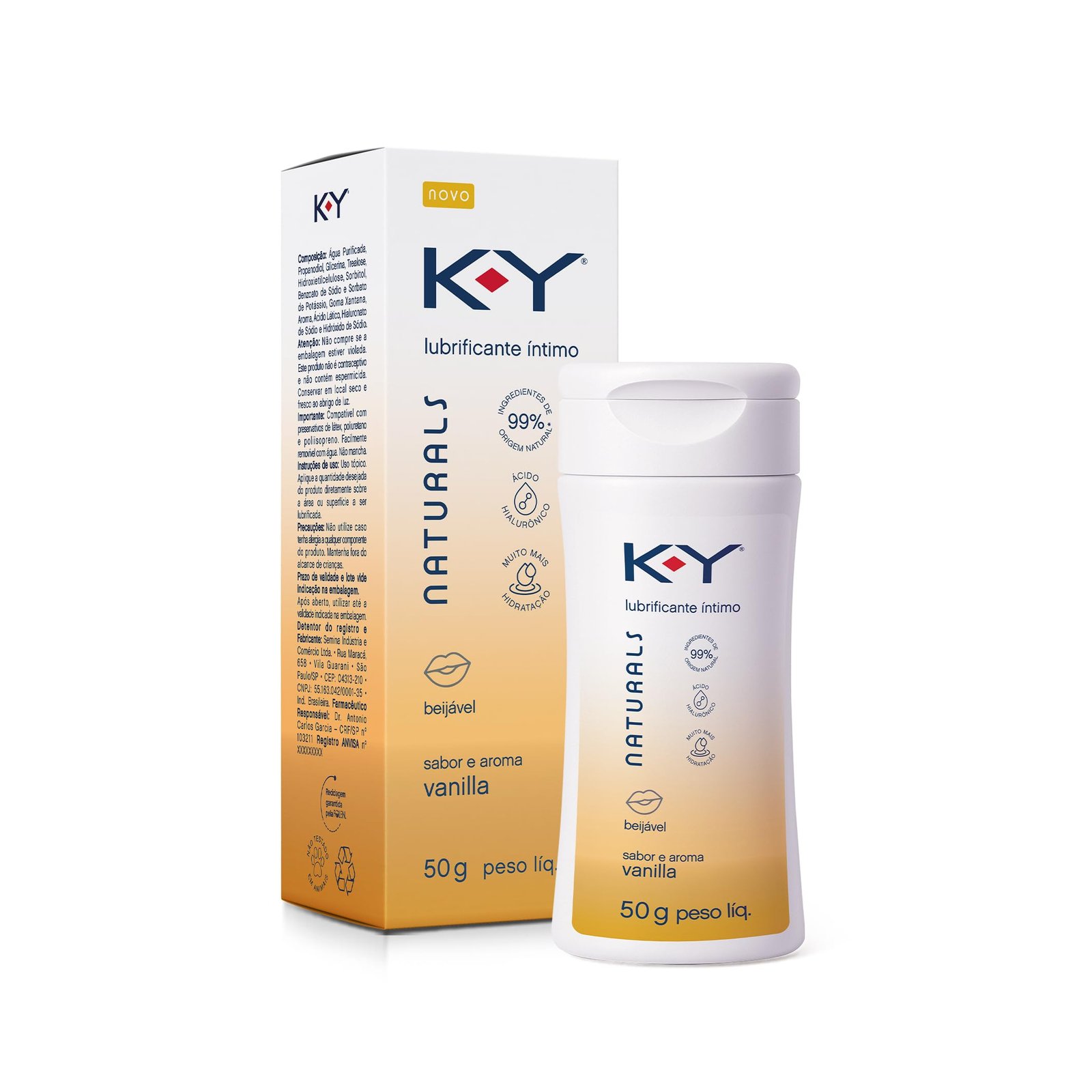 K.Y GEL LUBRIFICANTE SABOR E AROMA VANILLA 50G
