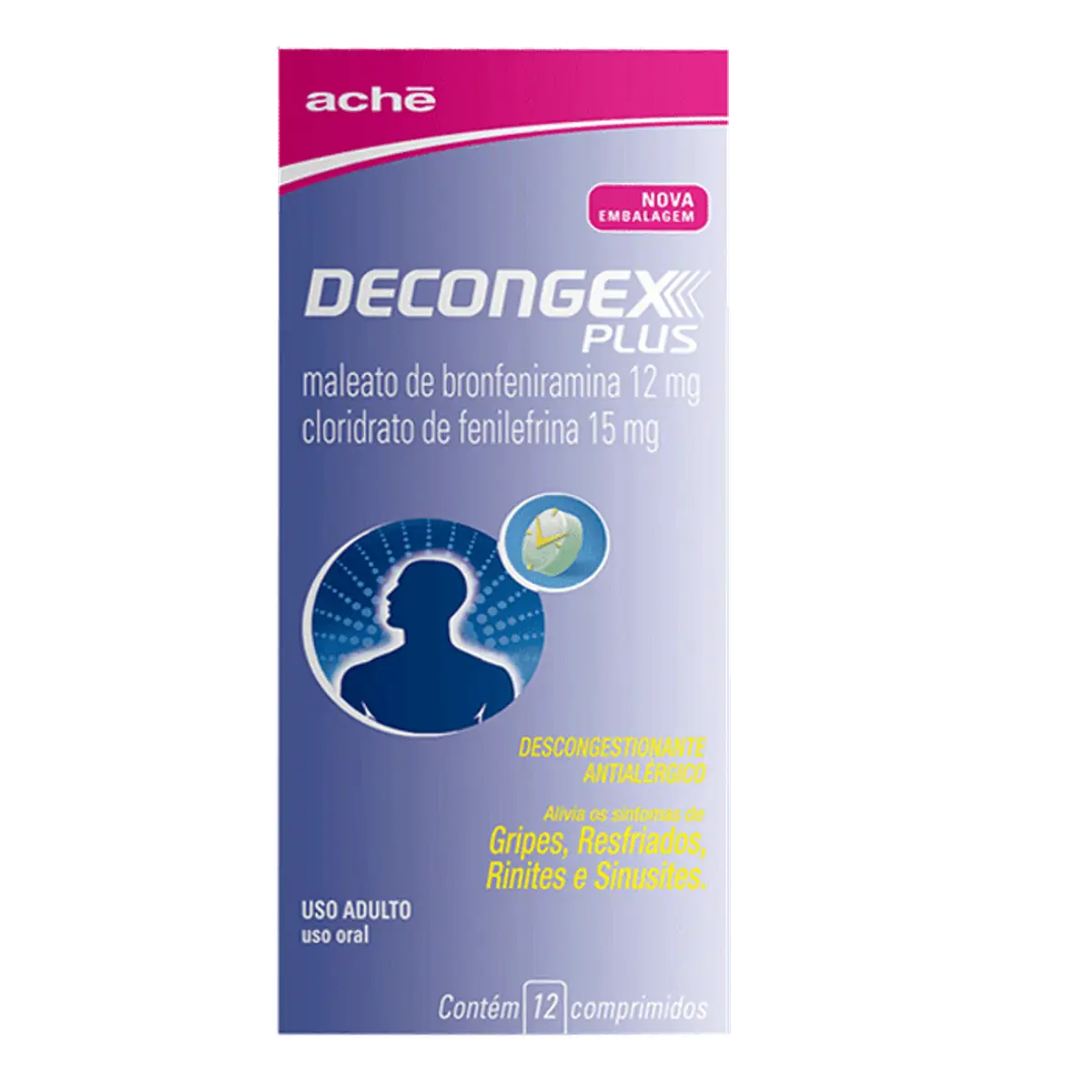 DECONGEX PLUS 12/15 MG C/ 12CP