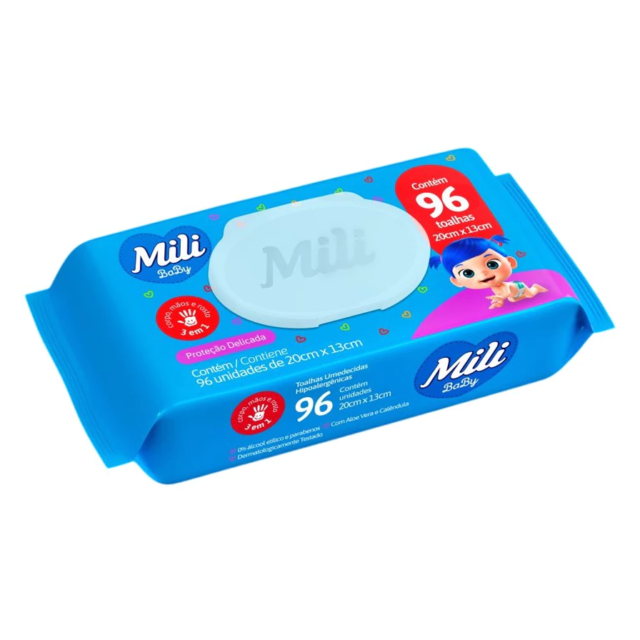 TOALHAS UMEDECIDAS MILI BABY 96UN