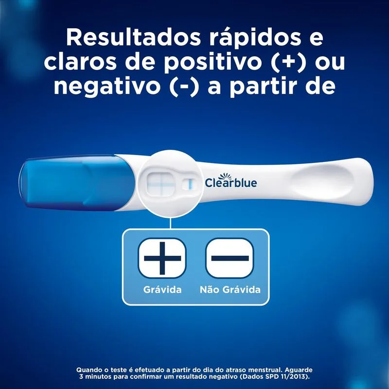 TESTE DE GRAVIDEZ CLEARBLUE +- - foto 3