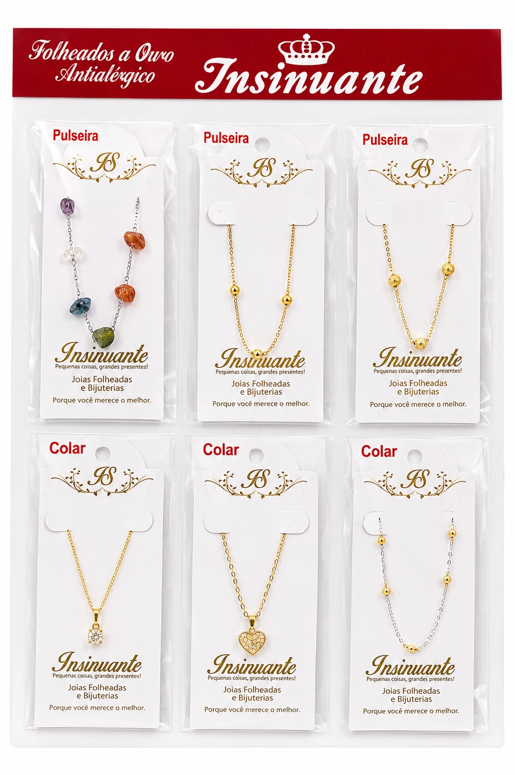 COLAR/PULSEIRA FOLHEADOS INSINUANTE