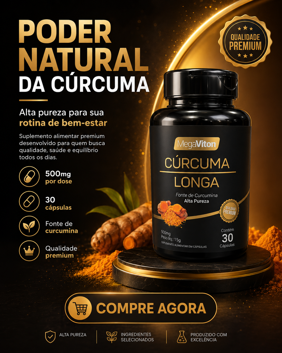MEGAVITON CURCUMA LONGA 500MG 30CAPS