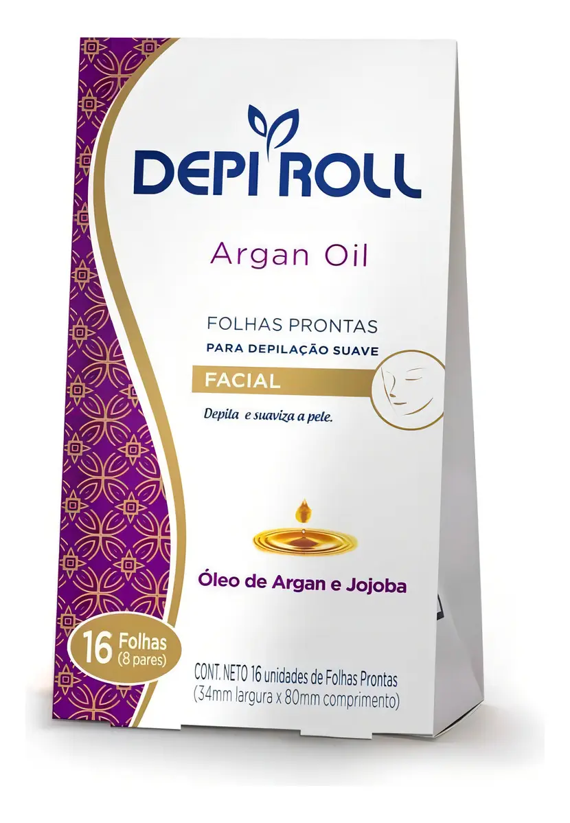 FOLHAS PRONTAS FACIAL DEPI ROLL ARGAN 16U