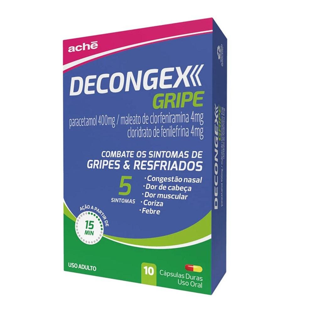 DECONGEX GRIPE 400 + 4 + 4MG 10CAPS