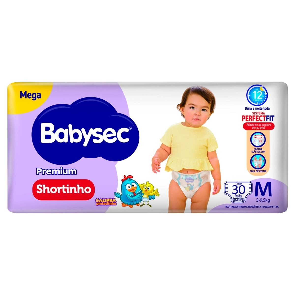 FRALDA BABYSEC PREMIUM SHORT M 30UN