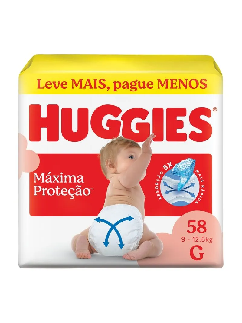 FRALDA HUGGIES S CARE G 58UN