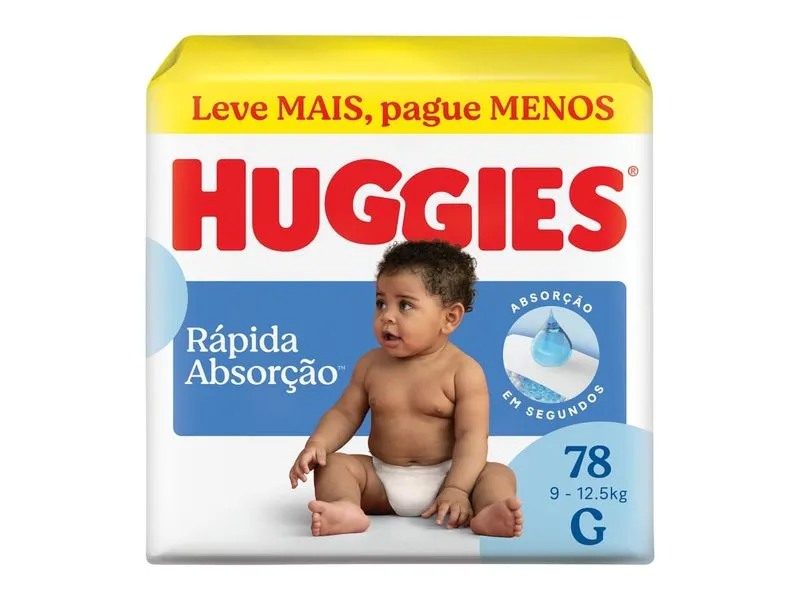 FRALDA HUGGIES AZUL G 78 UNID
