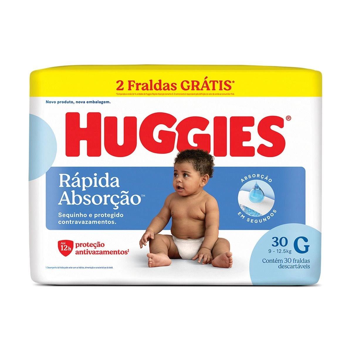 FRALDA HUGGIES AZUL G 30UN