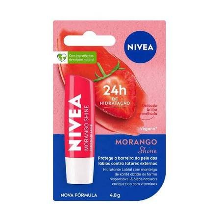 HIDRAT LABIAL NIVEA MORANGO 4,8G