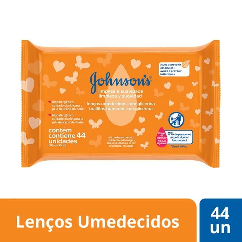 TOALHAS UMEDECIDAS JOHNSONS C/44UN