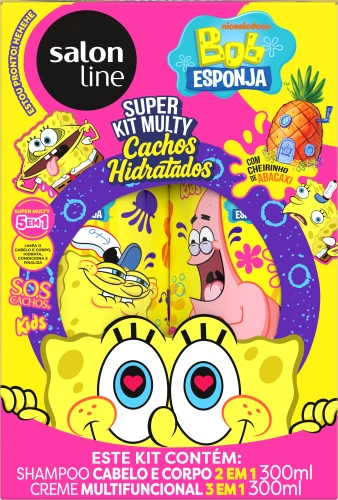 KIT SALON LINE BOB ESPONJA KIDS SH + CREME