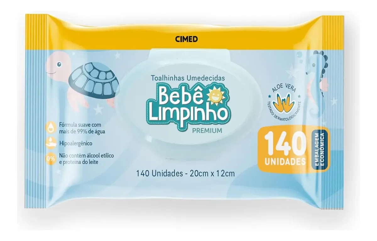 TOALHAS UMEDECIDAS BEBE LIMPINHO PREMIUM 140UN