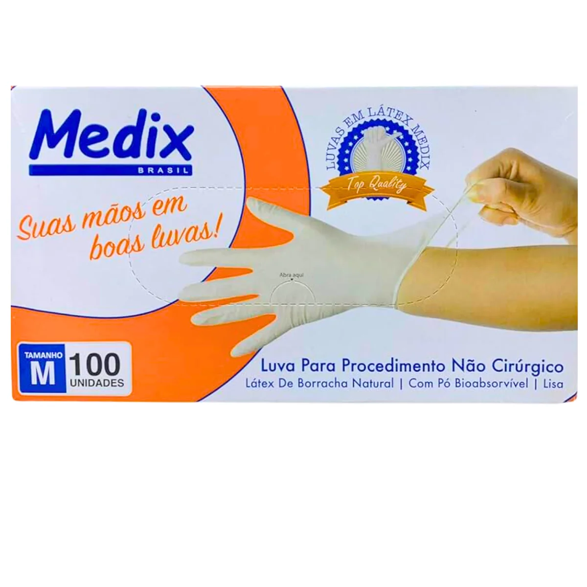 LUVA DE LATEX MEDIX M 100UN