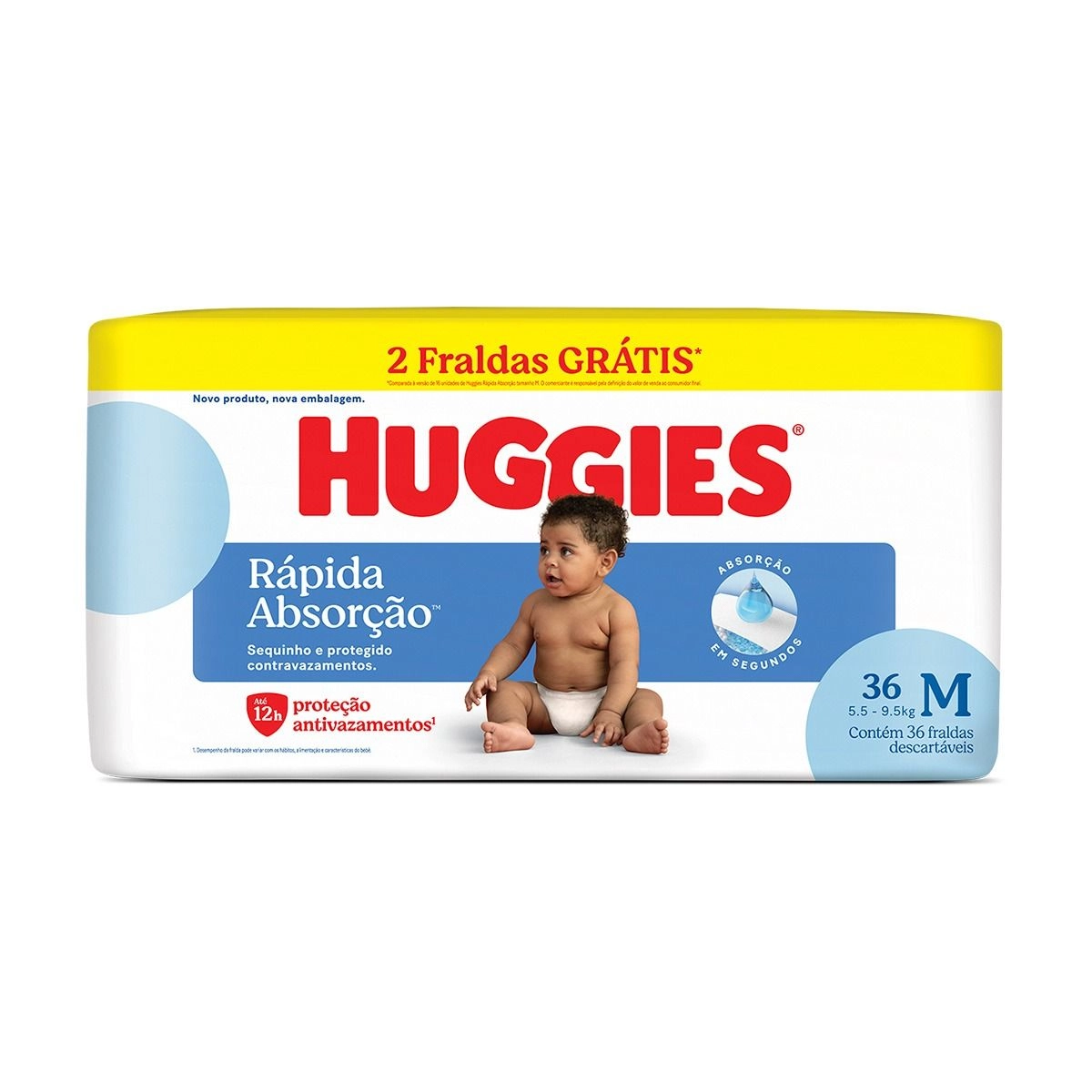 FRALDA HUGGIES AZUL M 36UN