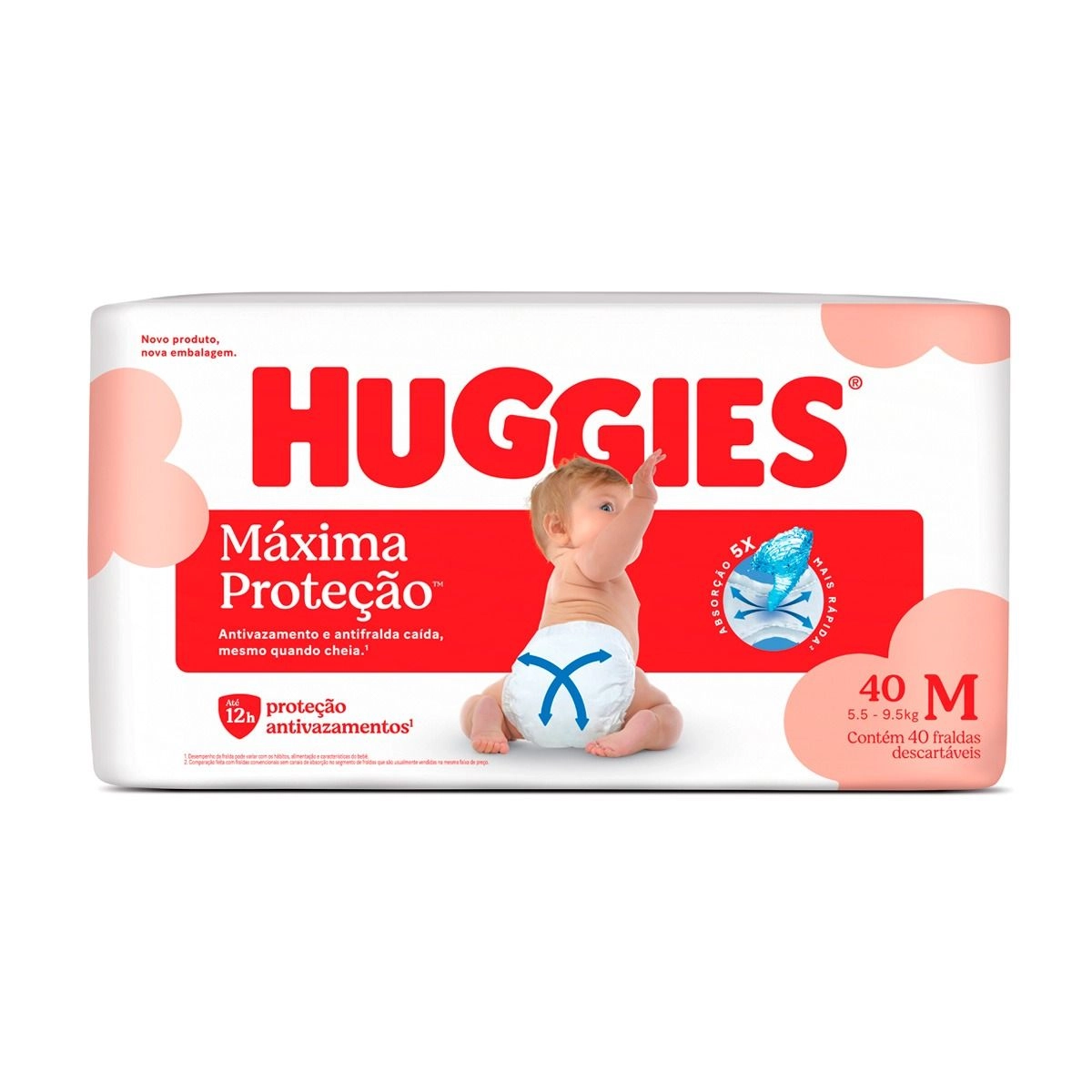 FRALDA HUGGIES S CARE M 40UNID