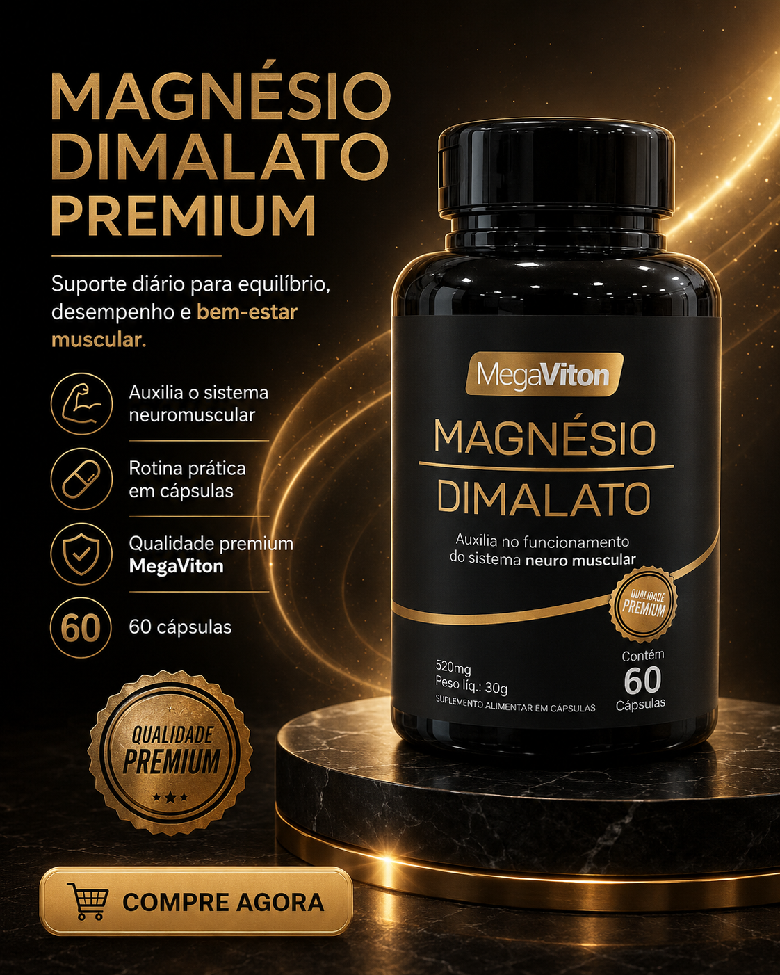 MEGAVITON MAGNESIO DIMALATO 500MG 60CAPS