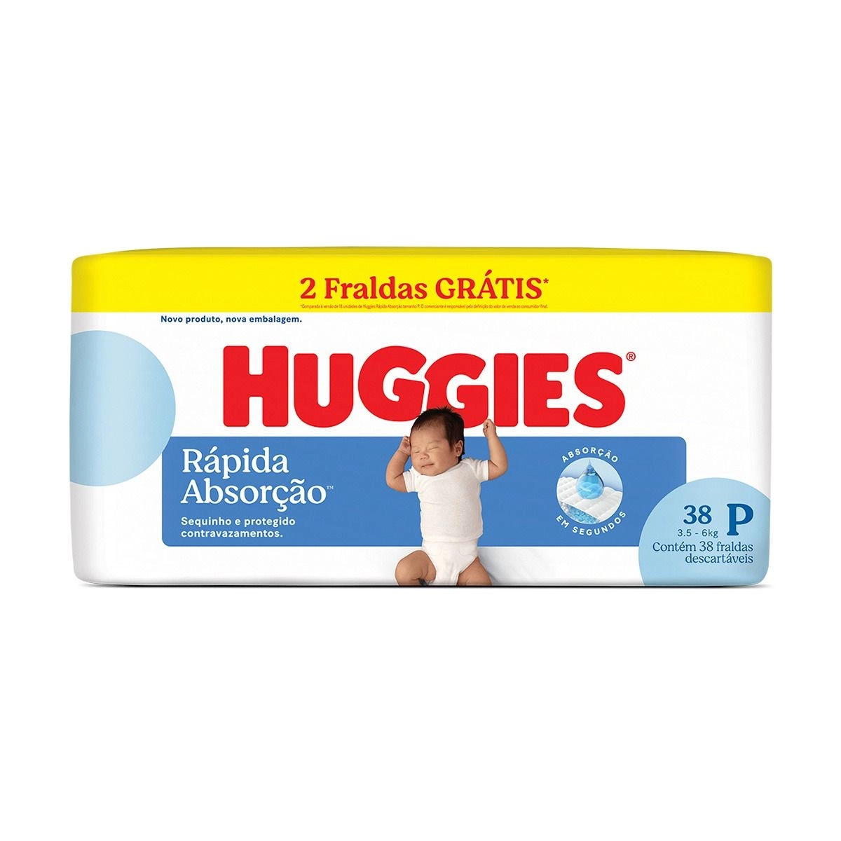 FRALDA HUGGIES AZUL P 38UN