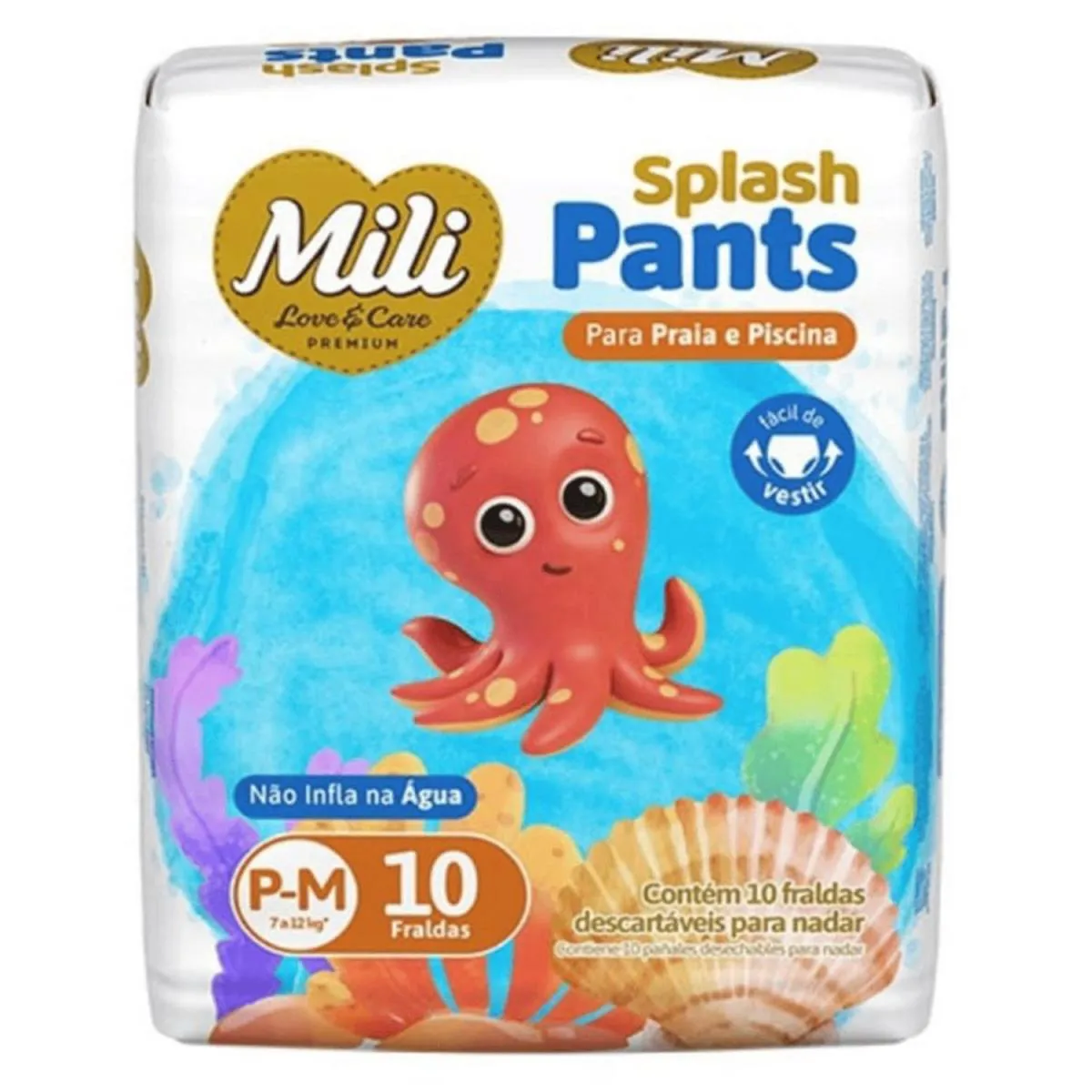 FRALDA MILI PANTS SPLASH P/M 10UN