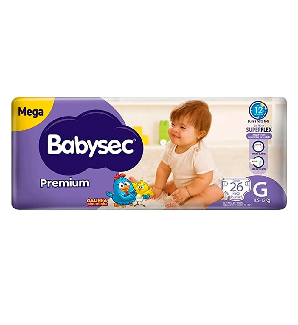 FRALDA BABYSEC PREMIUM G 26UN