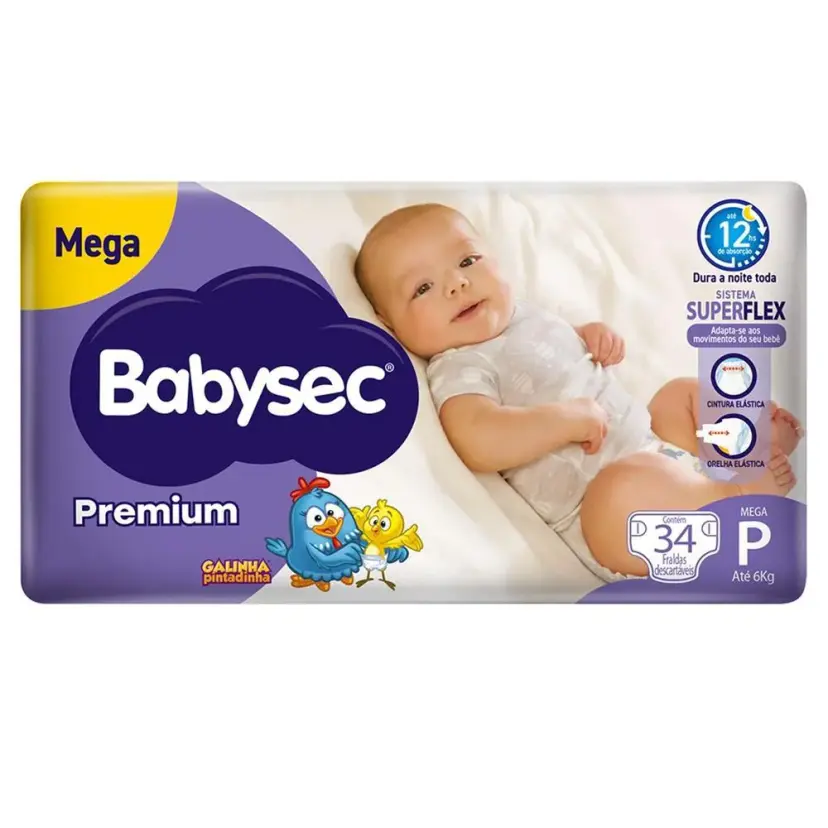 FRALDA BABYSEC PREMIUM P 34UN