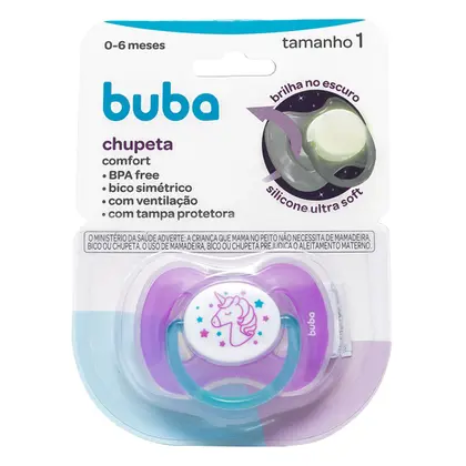 CHUPETA BUBA TAM.1 NOTURNA UNICORNIO