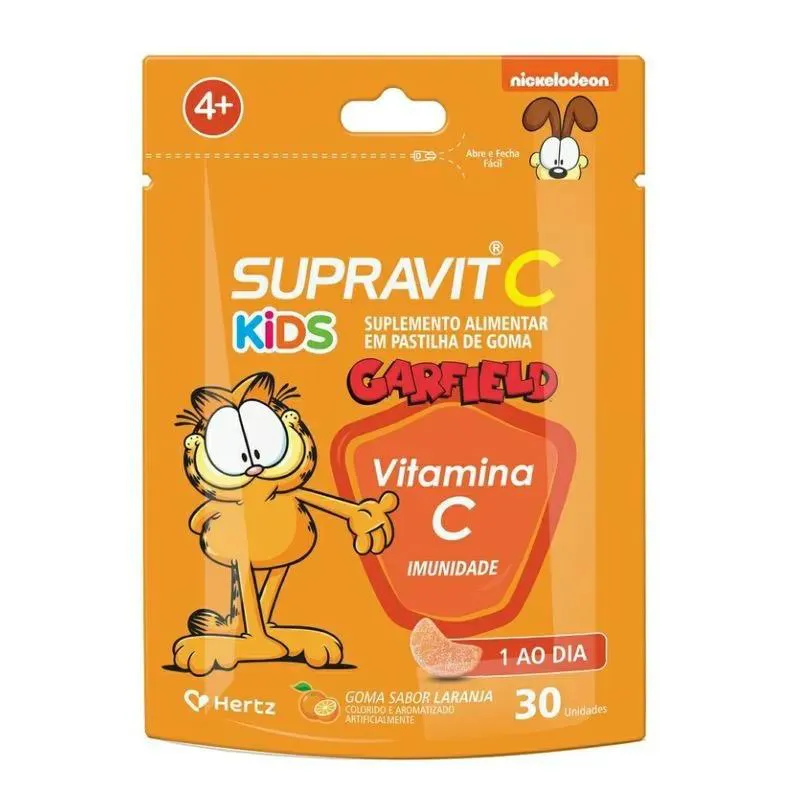 SUPRAVIT C KIDS LARANJA GARFIELD 30 GOMAS