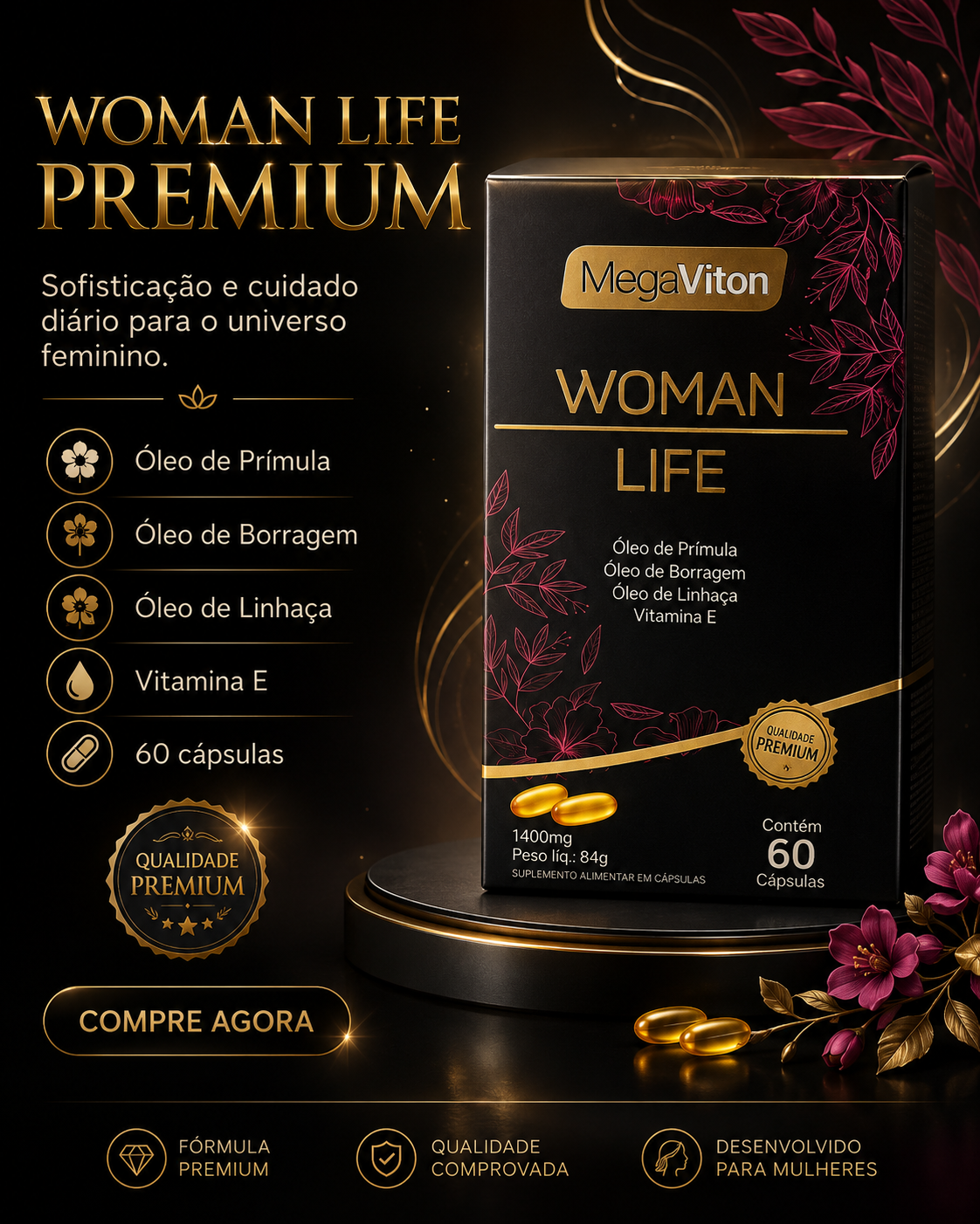 MEGAVITON WOMAN LIFE 1400MG 60CAPS