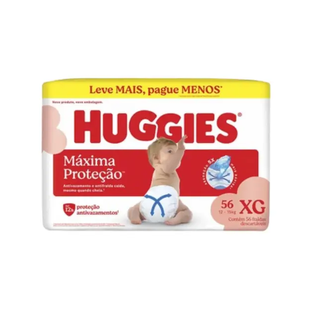 FRALDA HUGGIES S CARE XG 56UN